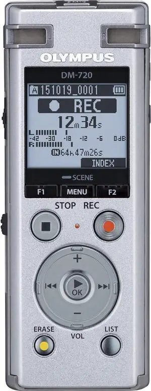 Voice Recorder DM-720 with 4GB, Micro SD Slot, USB Charging, Direction PC Connection, Transcription Mode, Silver