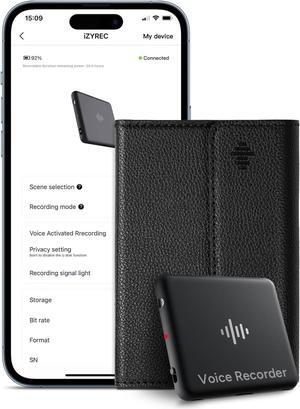 App Control Voice Recorder Smart Voice Activated Recorder with Phone App, 30 Hours Continuous Recording, Mini & Small Audio Recording Device Enhanced AI Noise Canceling 32GB Black