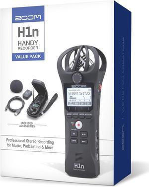 H1n Handy Recorder (Old Model, H1n-VP) Portable Recorder, Onboard Stereo Microphones, Camera Mountable, Records to SD Card, USB Microphone, with Case, USB Cable, Windscreen, & Power Adapter