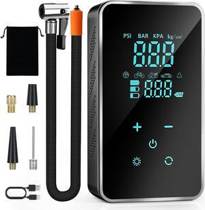 Tire Inflator Portable Air Compressor-18000mAh & 150PSI Portable Tire Inflator-Air Pump Cordless for Car,Motorcycle, Bike, Ball-Electric Air Compressor with Gauge, Touch Screen
