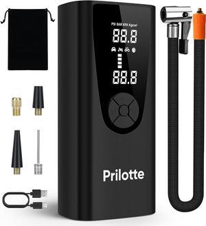 Tire Inflator Portable Air Compressor-Upgrade 20000 mAh Air Pump for Car -150 PSI Electric Tire Inflation-Cordless Tire Pump with Pressure Gauge Emergency Light for Motor, Bike, Ball, Black.