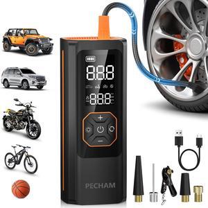 Tire Inflator Portable Air Compressor,USB 5V 8000mAh Battery 150 PSI Cordless Tire Pump Electric Air Pump for Car Tires,Fits Car/Truck/Motorcycle/Balls/Bicycles