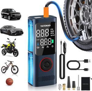 Tire Inflator Portable Air Compressor - air pump for car tires 160PSI & 25000mAh, 4X Fast tire inflator with Tire Gauge Pressureair compressor for car bike, Motorcycle, Ball