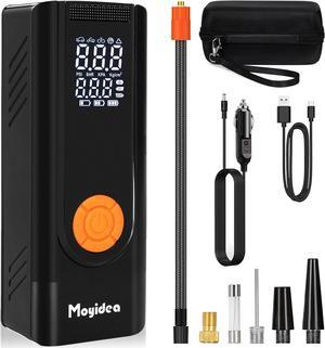 Tire Inflator Portable Air Compressor, Fast Cordless Air Pump with LED Light, 12V Power Electric Tire Pump with Digital Gauge Pressure for Car tires, Motorcycle, Bike, Ball -with Storage Bag