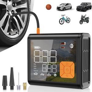 Car Tire Inflator Portable Air Compressor For Tires Portable 150 PSI 12V DC Auto Pump,with for Car,Motorcycle,Bicycle,Balloons,Emergency LED Light,Digital Pressure Gauge for Car Tires Car Accessories