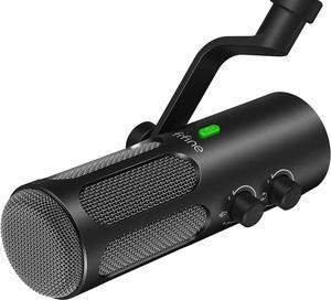 XLR Dynamic Microphone for Podcast Streaming, USB/XLR Studio Microphone, PC Streamer Mic All Metal with Mute Button, Headphone Jack, for Vocal Voice Over Music Recording-AmpliTank Tank3