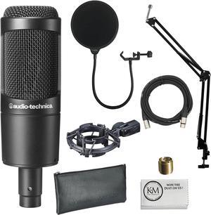 AT2035 Cardioid Condenser Microphone, Perfect for Studio, Podcasting & Streaming, XLR Output, Includes Custom Shock Mount, Black