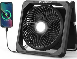 Solar Fan with Lantern for Camping, Rechargeable Battery Powered Fan(21H cooling/67H lighting), Detachable Solar Panel, 3-Speed, 60°Pivot Cordless & Portable for Outdoor Travel RV Power Outage