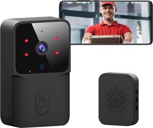 Smart Doorbell Wireless Remote Video Doorbell with Chime,IR Night Vision, 2-Way Audio,Home Intercom HD Wide Angle View Security Doorbell-Black, M8-8975