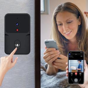 Smart Doorbell Remote Video Doorbell with Chime,IR Night Vision, 2-Way Audio,Home Intercom HD Wide Angle View Security Doorbell(Black), DB-m8