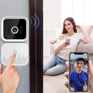 Smart Wireless Remote Video Doorbell with Chime,Cloud Storage, 2-Way Audio,Home Intercom HD Night Vision WiFi Security Doorbell(White)