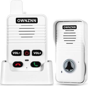 Wireless Doorbell, Intercom Doorbells Hands-Free, Waterproof Full Duplex Door Bell Two Way communication for Home Office 1000ft Range Doorbell Chime with 8 Volume Levels& LED Flash-Black 2Packs