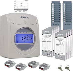 Time Clock Bundle with 200 Cards, 3 Ribbons, 2 Time Card Racks, & 2 Keys (HN4500)