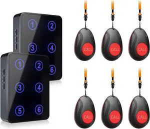 Wireless Caregiver Pager Nurse Call Button for Elderly LED Call Light Nurse Alert System Call Bell for Patients at Home Clinic/Medical Institution/Nursing Home 500+ft