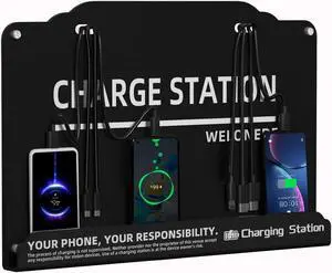 Wall Mounted Cell Phone Charging Station Mobile Phone Charging Station | Fast Charging 8 Device | Compatible with iphone ipad Smartphone Tablets Android Port,Great for Offices Hotel Hospital Airport