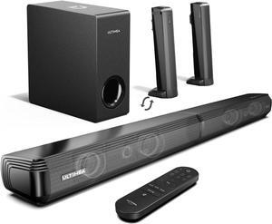4.1ch Sound Bar for Smart TV with Dolby Atmos, 2-in-1 Bluetooth 5.3 Soundbar for TV with Subwoofer, 280W Peak Power, 3 EQ Modes TV Soundbar, Bass Boost, HDMI eARC, Apollo S60 Detachable Series