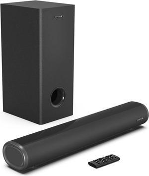 2.1 Sound Bar with Subwoofer for TV, Deep Bass Small Soundbar TV Speaker Home Theater Surround Sound System, HDMI/Bluetooth/Optical/Aux Connection, 16 Inch