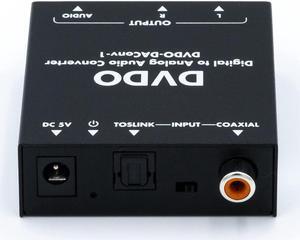 Digital to Analog Audio Converter | Coaxial/Toslink in - Analog Out | 3.5mm to Optical Audio Cable | Optical Digital Audio Converter |Supports sampling rate at 32, 44.1, 48 and 96KHz;