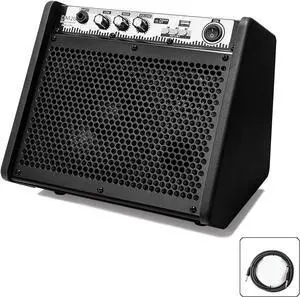 DM20 20W Bluetooth Personal Monitor Amplifier Electric Drum Amplifier Speaker,Keyboard Speaker with USB Interface(Including E-Drum Noise-Reduction Cable)