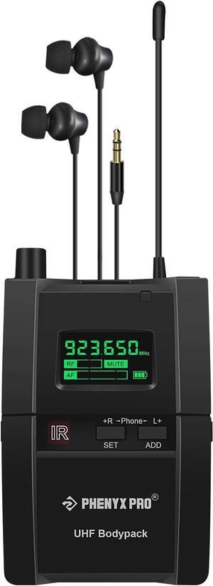 Wireless in-Ear Monitor System, Stereo IEM System with Rack Mount Kit, 89 Frequencies, 900MHz UHF Band, 164ft Range, Suitable for Stage & Studio (4 Bodypacks with Transmitter)