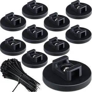 Yookeer 60 Pieces Magnetic Zip Tie Mount Multipurpose Cable Holder Magnets Magnetic Wire Management Bases with Heavy Duty Zip, Mount Nylon Cable Ties in Total (43 mm) Yookeer 60 Pieces Magnetic Zip Tie Mount Multipurpose Cable Holder Magnets Magnetic Wire Management Bases with Heavy Duty Zip, Mount Nylon Cable Ties in Total (43 mm)
