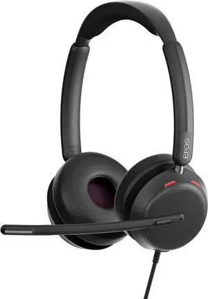Impact 860 Dual-Sided Wired Headset with USB-C/USB-A, Noise-Canceling Mic, Super Wideband Audio, Comfortable Fit, Ideal for Business Calls, Office Use, and Multi-Device Compatibility.