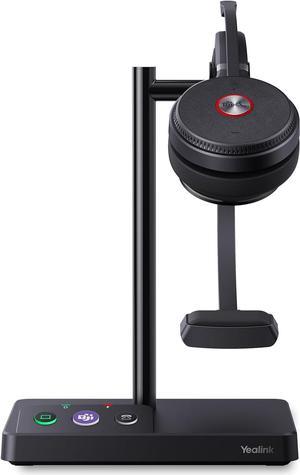 WH62 Mono Wireless Headset for Zoom Certified and UC Platform, DECT Work Headset with 2X Noise Canceling Mic for IP Phone and Computer, Office Headset with Wireless Range Up to 525 ft