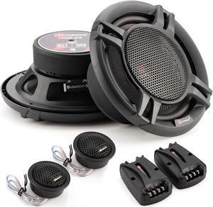 HCM-65 6.5 Component Car Speakers, 600 Watt Car Audio Stereo Door Speakers Perfect for Upgrading Any Car Stereo System includes 2 x Midrange Woofers, Tweeters, and Crossovers (Set)