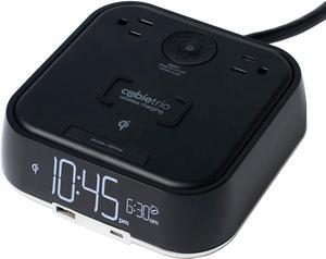 User Friendly & Convenient Charging Alarm Clock| Qi Wireless Charger | 1 USB-A and 1 USB-C Port | 2 Tamper Resistant Sockets