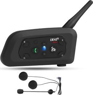 V6 Pro Motorcycle Bluetooth Headset, 2 Riders Intercom Bluetooth 5.1 Helmet Communication System with Auto-Answering Call and Noise Reduction for Motorcycling Skiing and Climbing (2 Pack)