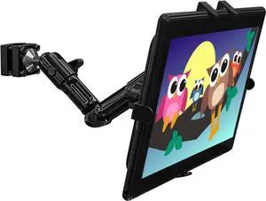 Premium Car Headrest Tablet Holder with Adjustable Arm | Heavy Duty Aluminum Car Tablet Mount for iPad 7, Galaxy Tab, Fire Tablets (MI-7310)