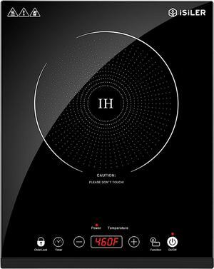 Portable Induction Cooktop, iSiLER 1800W Sensor Touch Electric Induction Cooker Hot Plate with Kids Safety Lock, 6.7" Heating Coil, 18 Power 17 Temperature Setting Countertop Burner with Timer