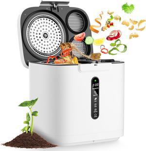 4L Electric Composter for Kitchen, Smart Compost Bin Outdoor/Indoor, Odorless/Auto-cleaning/ 3 Modes/ligent LED Display, Turn Food Waste to Fertilizer for Garden, Food Waste Compost Machine