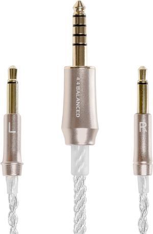 99 Series Silver Plated Upgrade Balanced Cable 4.4mm Jack | Headphones HiFi Cable Replacement 4.4mm Male to Dual TS mono 3.5mm Male Connector Plug | Cable Length 1.2m/3.9ft