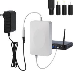 UPS Battery Backup 15000mAh, Home DC 12V/2A Router UPS, Battery Backup for LED Light Strip, CCTV Camera, Router and More, UPS Battery Backup & Surge Protector with Charger and Multiple DC interfaces