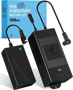 The Blue Cactus Big Battery Pack for Reclining Furniture with LED Screen and Low Charge Alerts  Wireless 5000mAh Couch Battery Pack Rechargeable for Power Recliner Power Supply