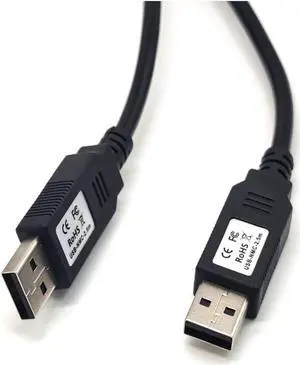 USB 2.0 Male to USB 2.0 Male with FT232R Chipset Null Modem Cable for PC to PC Data Transfering Communication 2.5Meter