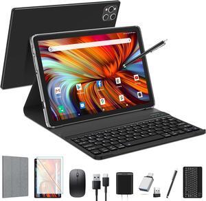 Android Tablet 2024 Newest Tablet 10 inch Android 13 Tablet with Keyboard128GB ROM 16GB RAM TF1TB ExpandOcta-Core Tablet with 5GWiFi1080FHD13MP+8MPCameraBluetooth5.0GPSMouseCaseBlack