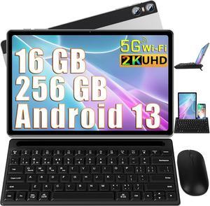 2024 Tablet 11 Inch Android 13 Screen 2K Tablet Octa-Core 2.0 GHz16GB RAM+256GB ROM+TF 1TB /2000 * 1200 Pixel/8MP+20MP+2MP Macro/10000 mAh/5G WiFi Metal Cover with Mouse Keyboard Silver
