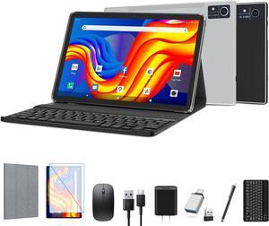 Android Tablet with Keyboard 16(8+8)GB RAM 128GB ROM 1TB Expand Tablets 10 inch 2.4G/5G WiFi Tablet Android Octa-Core 1920 * 1200 Screen 13MP Camera 7000mAh GPS Bluetooth-Black