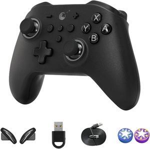 Gulikt KK3 Pro Controller, 1000Hz Polling Rate for Wins, Hall Joysticks and Triggers, Wireless Controller for Windows/Switch/Android/iOS/macOS/Steam Deck, Maglev/Rotor/HD Vibration - Black