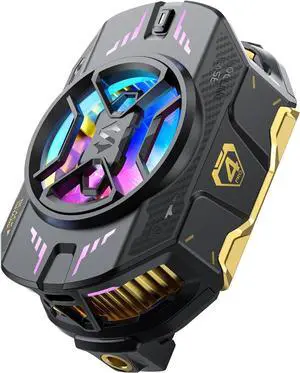 Cell Phone Cooler for Gaming Black Shark FunCooler 4 Pro, 27W Mobile Phone Cooling Fan with Sleep Timer/Fan Speed Settings for 2.59-3.46 inches iPhone/Android Heatsink, Cellphone Radiator RGB Light