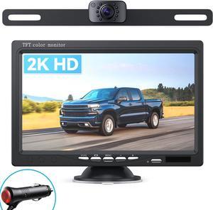 Backup Camera for Truck 7''''HD 2K Front Rear View Monitor kit IP69 Waterproof Night Vision DIY Grid Lines for Car RVs Trucks Tractors Bus Semi-Trailers Pickup AY7