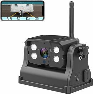 Magnetic Wireless Backup Camera - LASTBUS Rechargeable Magnetic 2.4Ghz WiFi Backup Camera for Easy Hitching Gooseneck Horse Boat Travel Trailer Fifth Wheels RV Camper, Only for iPhone iPad