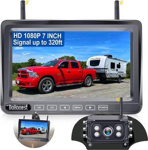 Wireless Trailer Backup Camera: 7'''' Touch Key DVR Monitor for Furrion Pre-Wired System HD 1080P Night Vision Rear View Camera RV Truck Tractor 5th Wheel Harvester Waterproof - S36