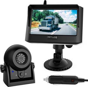 720P WiFi Bakcup Camera-Wireless Magnetic Reversing Camera with Rechargeable Battery, for Hitching Gooseneck Horse/Fifth Wheels Camper/RV/Trailer/Truck/Minivan, IP68 Waterproof