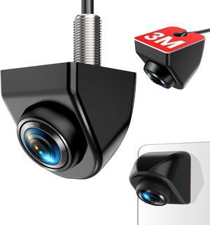 180° Front/Backup Camera, 1080P OEM Mini Style, Screw-Free Easy Install, Side/Rear View Camera, IP69K Waterproof & 0.1Lux Low Light Back Up Camera for SUV/Pickup Truck/RV/Van/Camper/Car