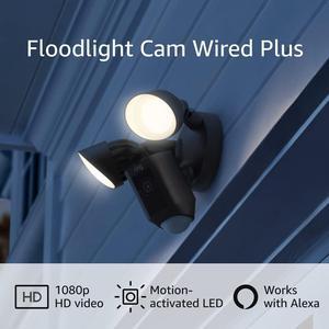 Ring Floodlight Cam Wired Plus with motion-activated 1080p HD video, White (2021 release)