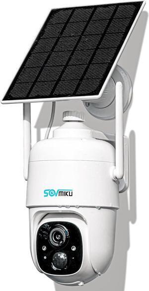 2CQ1 AI 2K Solar Security Camera Wireless Outdoor, Battery Powered,Two Way Audio,Motion Detection, 360° View,Easy to Setup,Color Night Vision,Audible Flashlight Siren,180 Days Exchange Policy