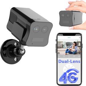 Dual Lens 4G LTE Cellular Security Camera,Wireless Camera No Internet Needed,2K Portable Camera Security Indoor,6X Hybrid Digital Zoom,15 Day Standby,No WiFi,Smart AI Detection,Night Vision